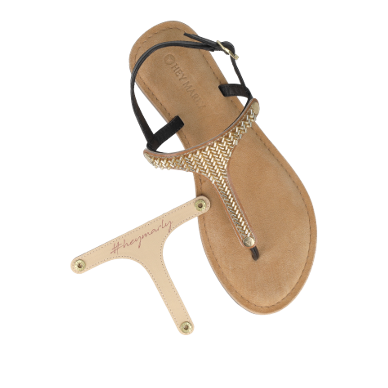 Hey Marly METALLIC BEADS TS Schuh Accessoires in braun