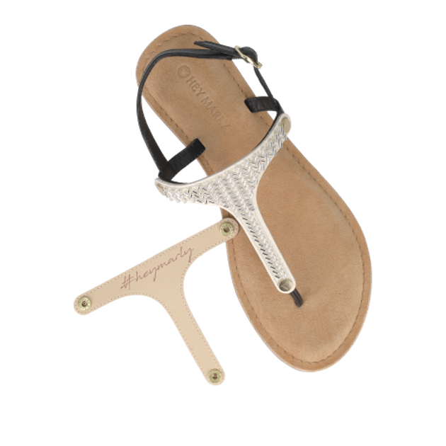 Hey Marly METALLIC BEADS Schuh Accessoires in beige