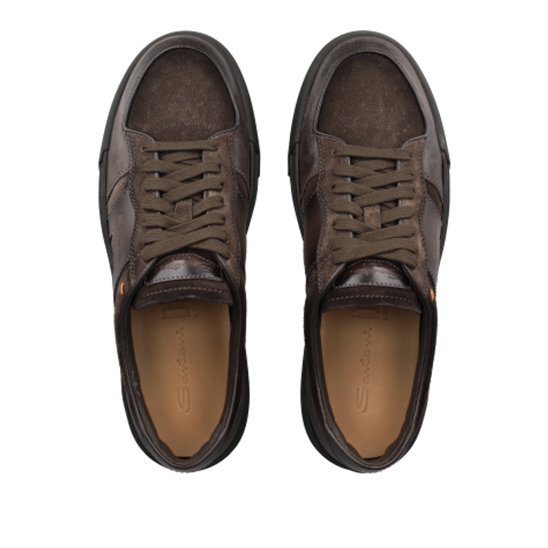 Santoni DOUBLE BUCKLE SNEAKER Sneaker in braun