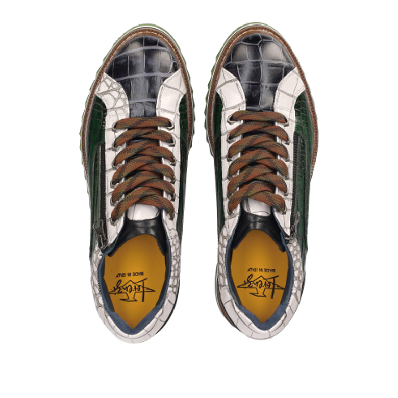 Lorenzi 9634 BUGATTI NERO Sneaker in grün