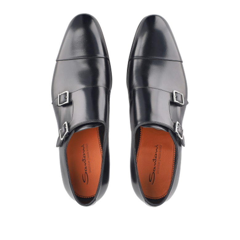 Santoni 11652 N01 Slipper in schwarz