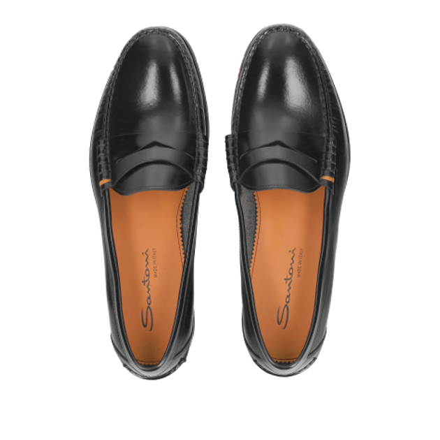 Santoni 18955 N01 Slipper in schwarz