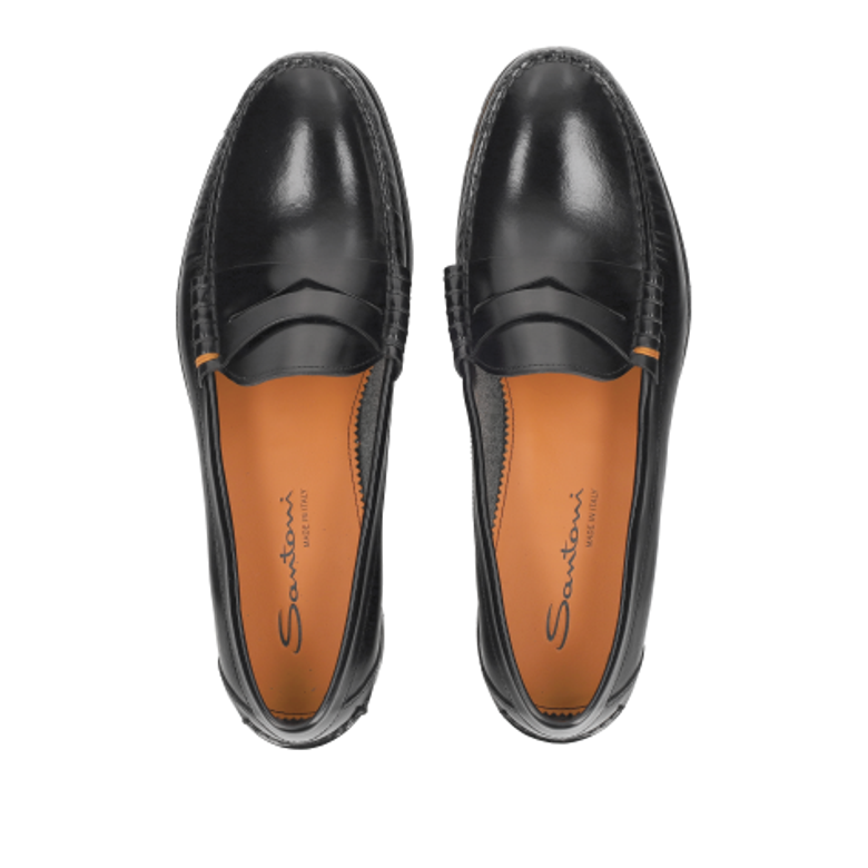 Santoni 18955 N01 Slipper in schwarz