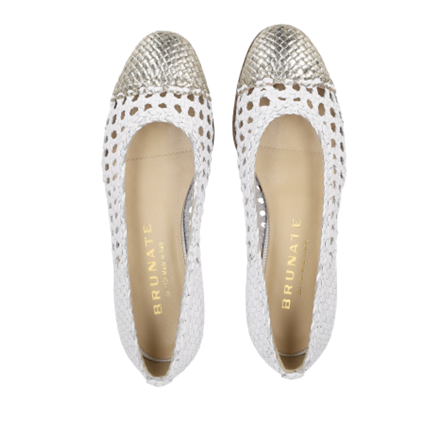 Brunate 19512 platin/white Ballerina in weiß