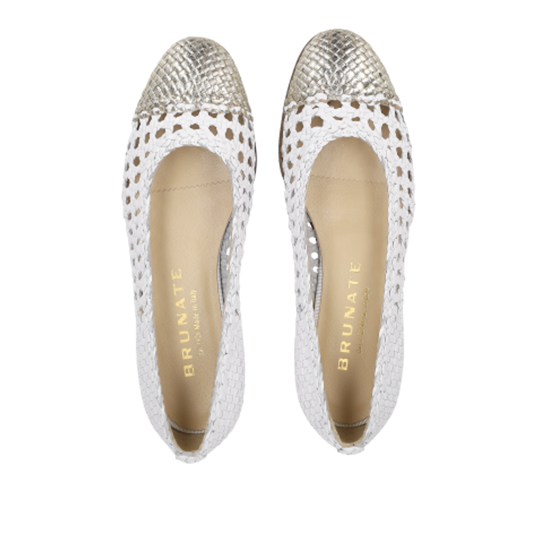 Brunate 19512 platin/white Ballerina in weiß