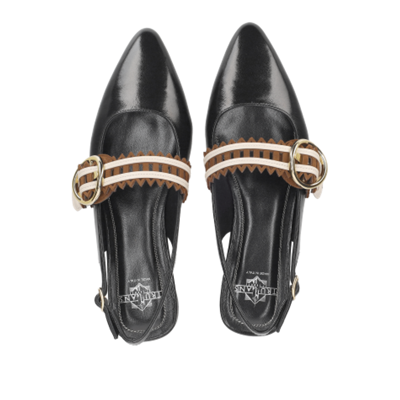 Truman's 4350 158 NERO Peeptoes & Slingpumps in schwarz