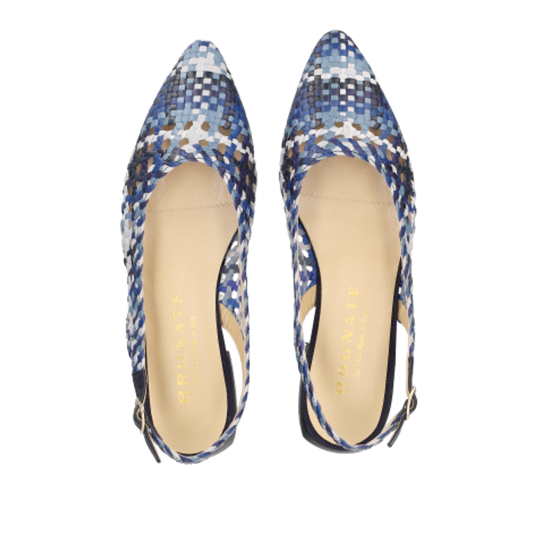 Brunate 11855 BLU Peeptoes & Slingpumps in blau