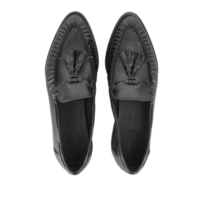 Donna Carolina KORAL TASSELS BRILL NERO 58.300.143V-001 Slipper & Mokassin in schwarz