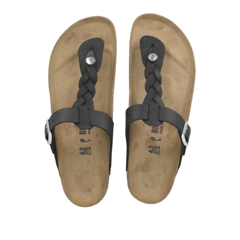 Birkenstock 1021360 GIZEH WAXY LEATHER Sandaletten in schwarz