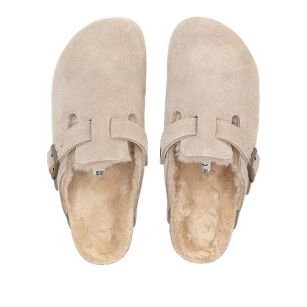 Birkenstock 1028299 BOSTON SHEARLING SUEDE
LEATHER Hausschuhe in beige