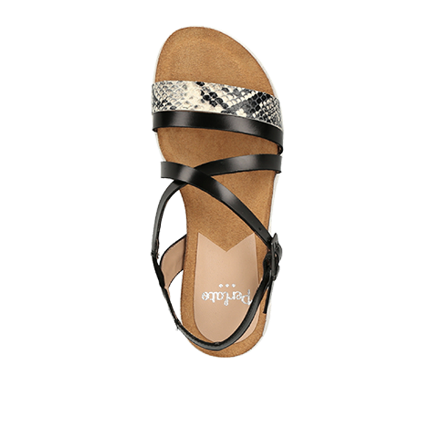 Perlato 11513 GRIGIO/NOIR Sandaletten in schwarz
