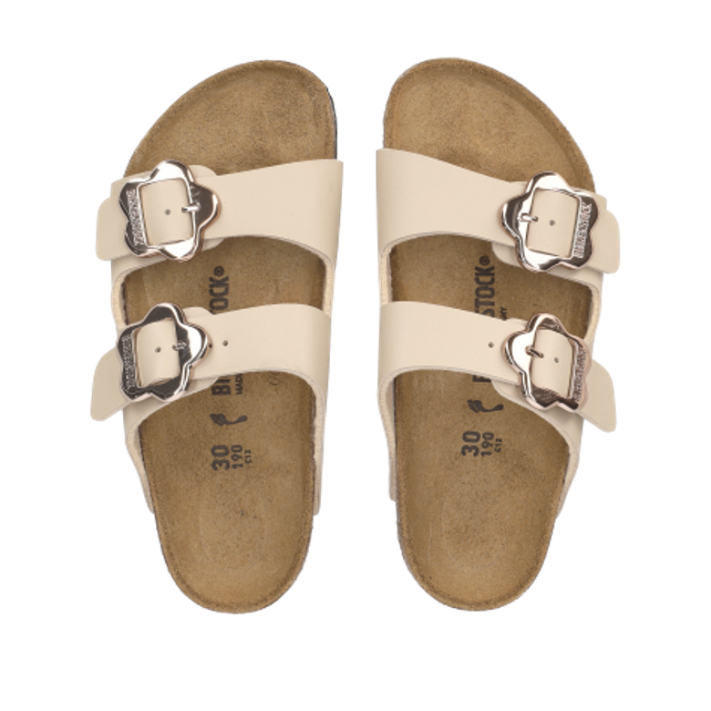Birkenstock 1030419 ARIZONA FLOWER BUCKLE KIDS Hausschuhe in beige