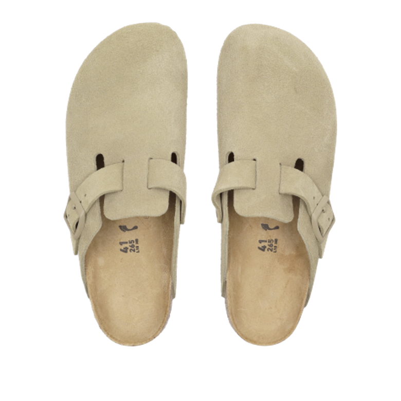 Birkenstock 1025844 BOSTON SUEDE LEATHER Hausschuhe in beige