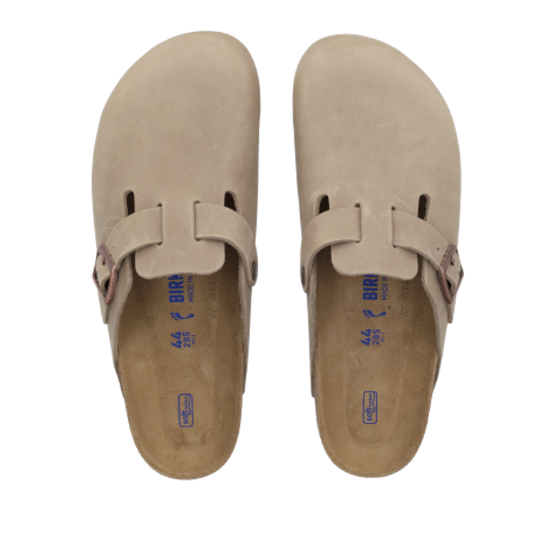 Birkenstock 1019484 BOSTON NATURAL LEATHER Hausschuhe in beige