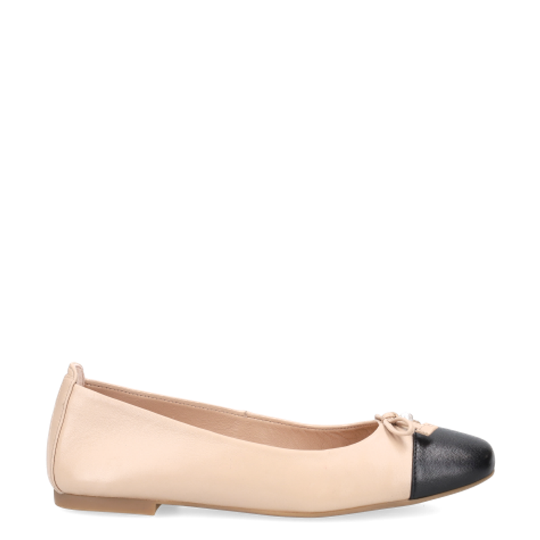 Unisa BELLE_NTO SKIN/BLACK Ballerina in beige