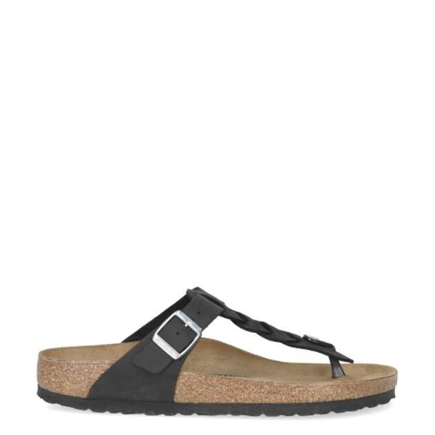 Birkenstock 1021360 GIZEH WAXY LEATHER Sandaletten in schwarz