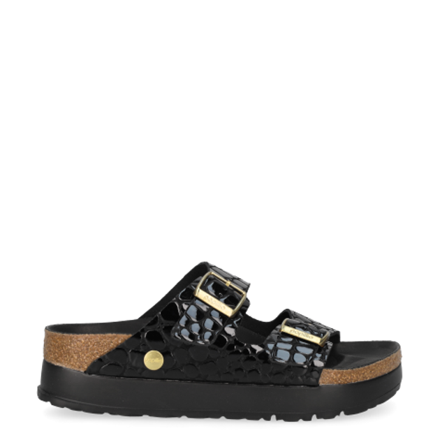 Birkenstock 1029045 ARIZONA PAP FLEX
PLATFORM PATENT LEATHER Sandaletten in schwarz