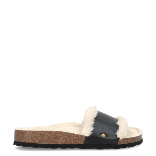 Hey Marly HM10-0031 CASUAL CORK FUR Sandaletten in schwarz