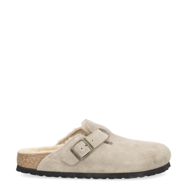Birkenstock 1028299 BOSTON SHEARLING SUEDE
LEATHER Hausschuhe in beige