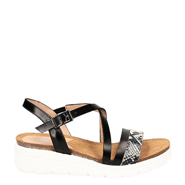 Perlato 11513 GRIGIO/NOIR Sandaletten in schwarz