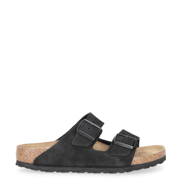 Birkenstock 951323 ARIZONA SOFT FOOTBED SUEDE LEATHER Hausschuhe in schwarz