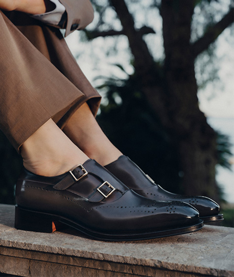 Santoni 11652 N01 Slipper in schwarz