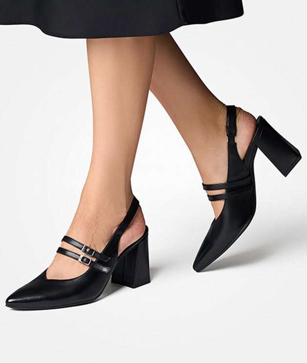 Paul Green 6151-017 Peeptoes & Slingpumps in schwarz