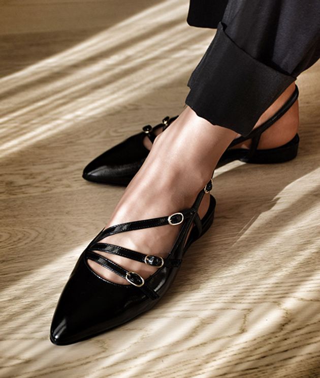 Truman's 4109 158 NERO Peeptoes & Slingpumps in schwarz