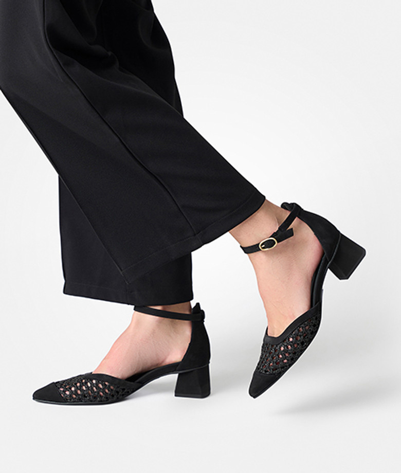 Paul Green 3856-019 Peeptoes & Slingpumps in schwarz