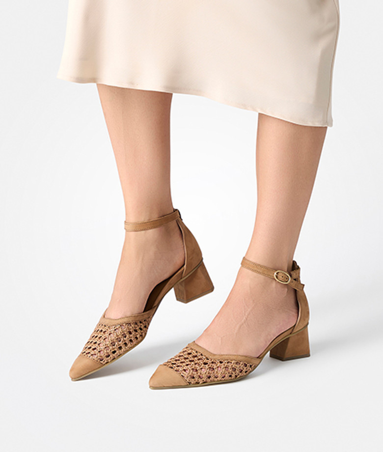 Paul Green 3856-009 Peeptoes & Slingpumps in braun