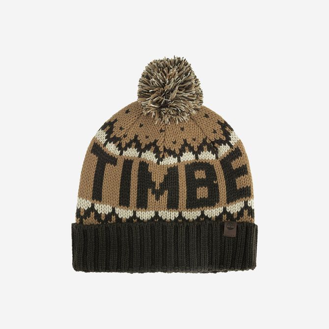 Timberland MARLED LOGO BEANIE WITH POM - Gelb - Frontansicht