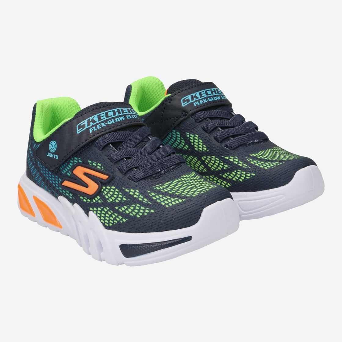 Skechers 400137L NVMT Flex Glow - Blau, kombiniert - Seitenansicht