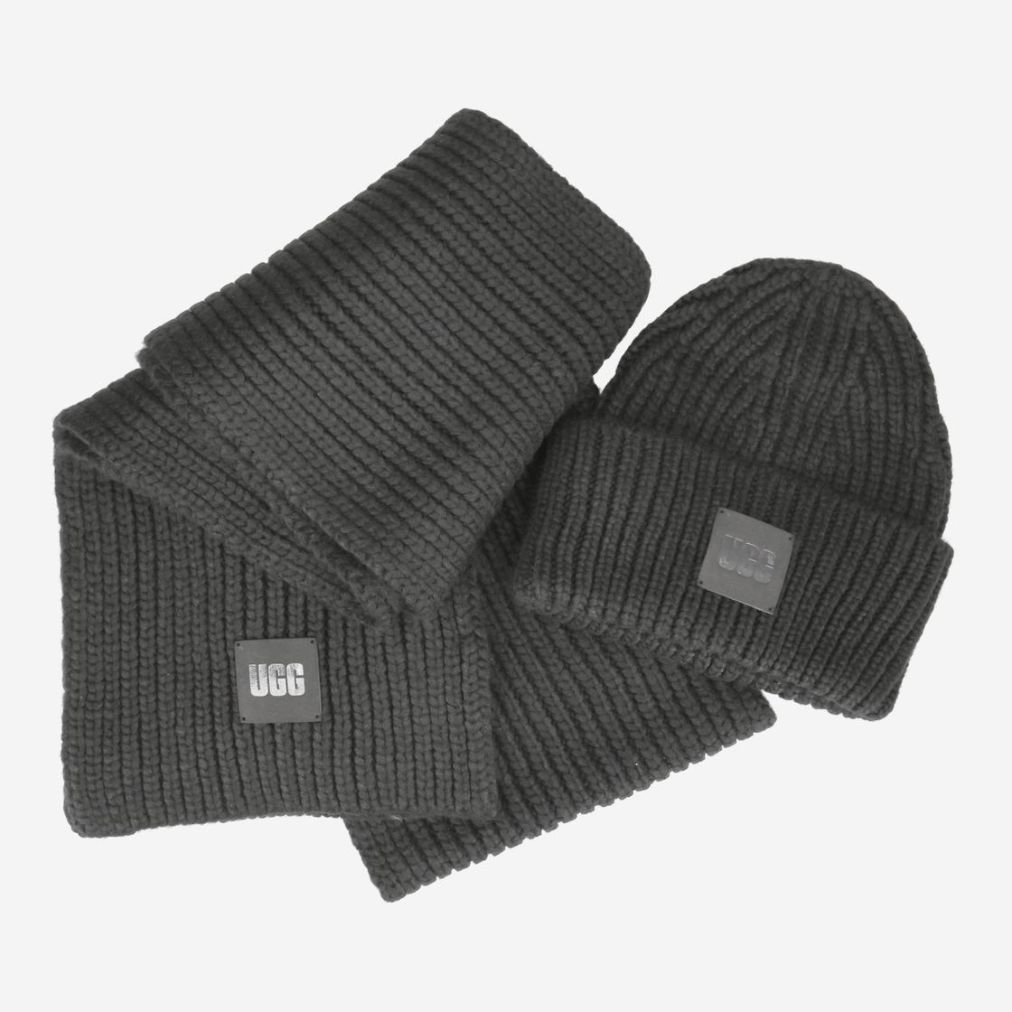 UGG australia CHUNKY RIB KNIT SET - Schwarz - Rückansicht