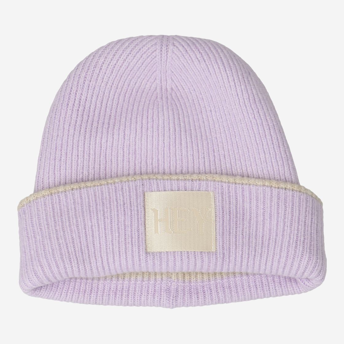 Hey Marley COZY BEANIE - Beige / Lila - Rückansicht