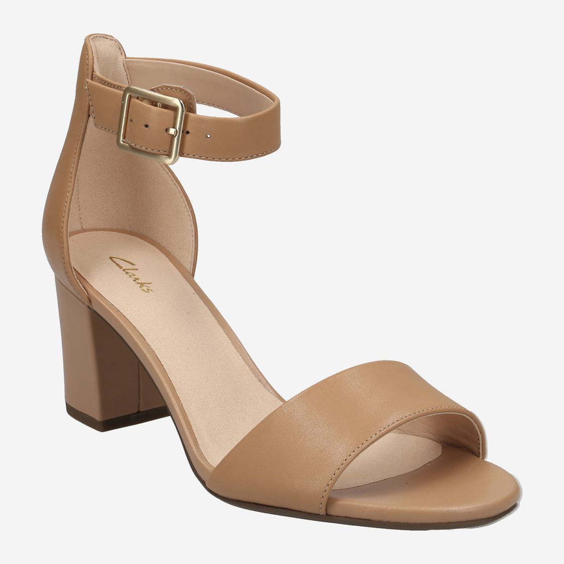 Clarks Deva Mae Camel Leather - Braun - Frontansicht
