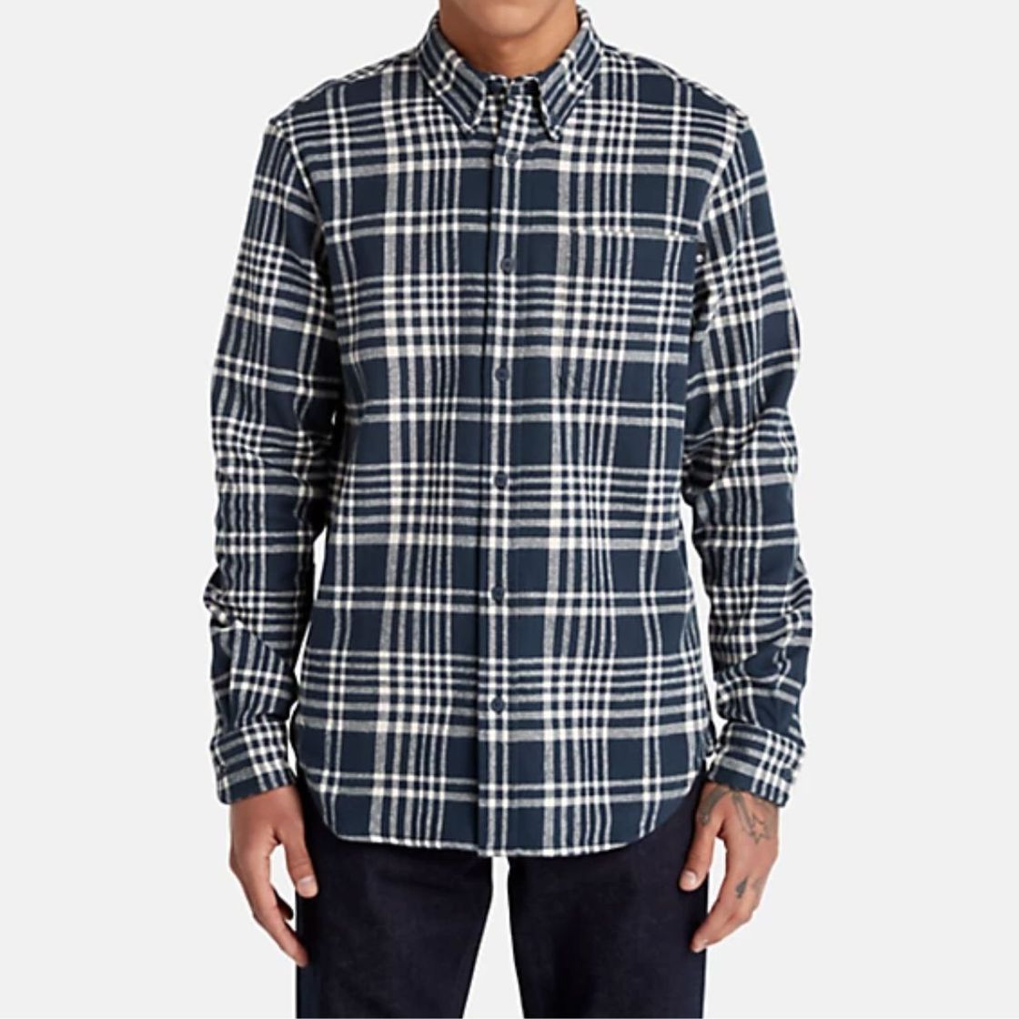 Timberland A6GJW LS Heavy Flannel Check D - Blau, kombiniert - Frontansicht