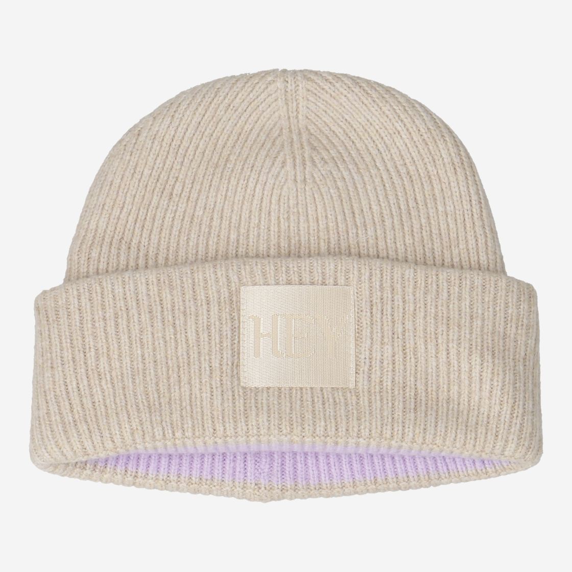 Hey Marley COZY BEANIE - Beige / Lila - Seitenansicht