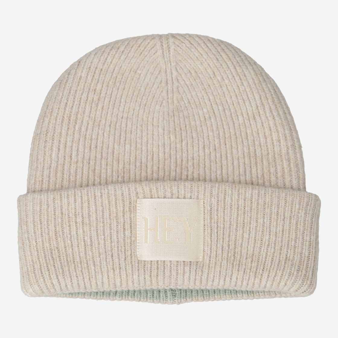 Hey Marley COZY BEANIE - Beige / Grün - Seitenansicht