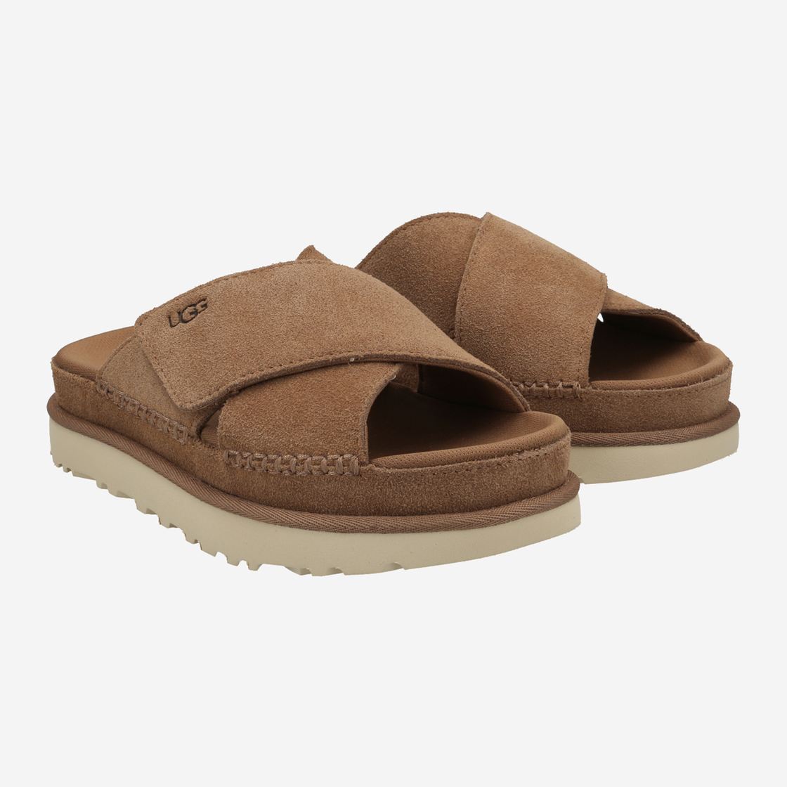 UGG australia GOLDENSTAR CROSS SLIDE - Braun - Seitenansicht