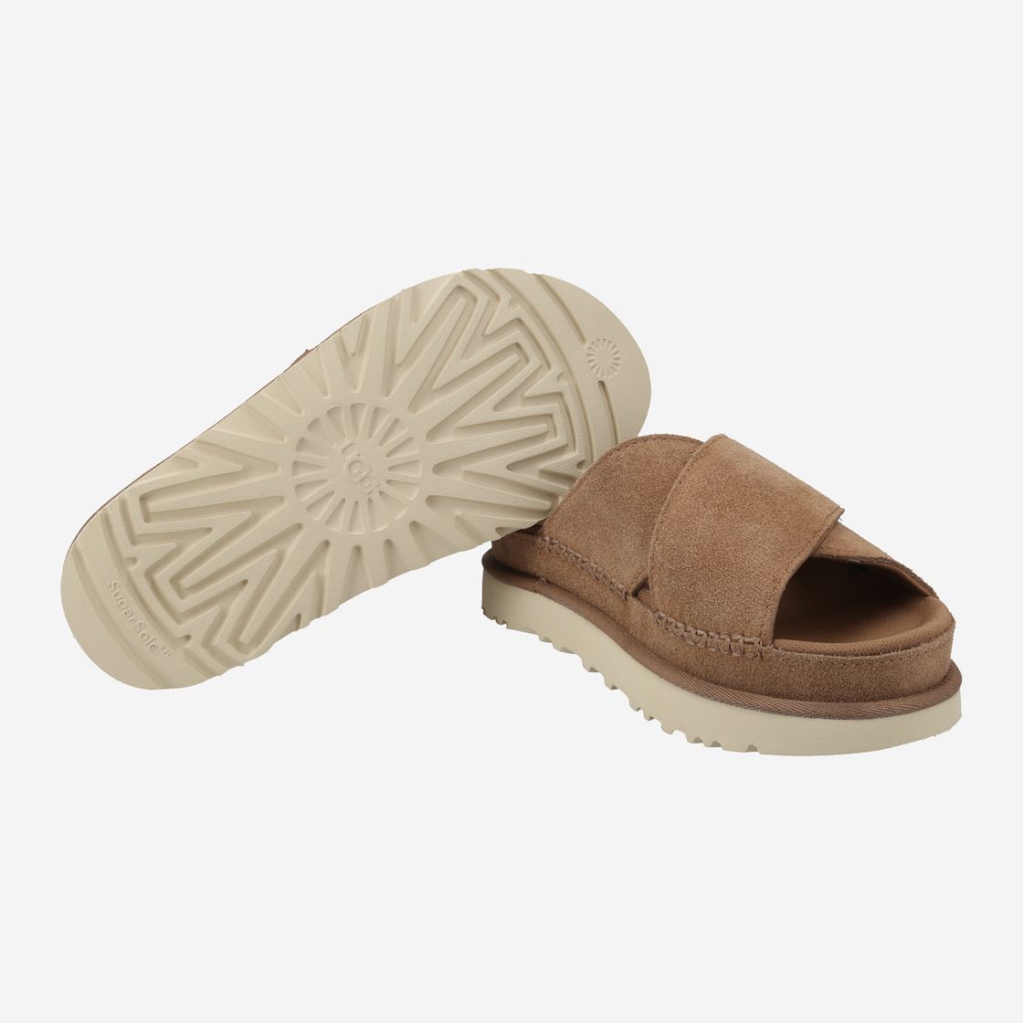 UGG australia GOLDENSTAR CROSS SLIDE - Braun - Draufsicht