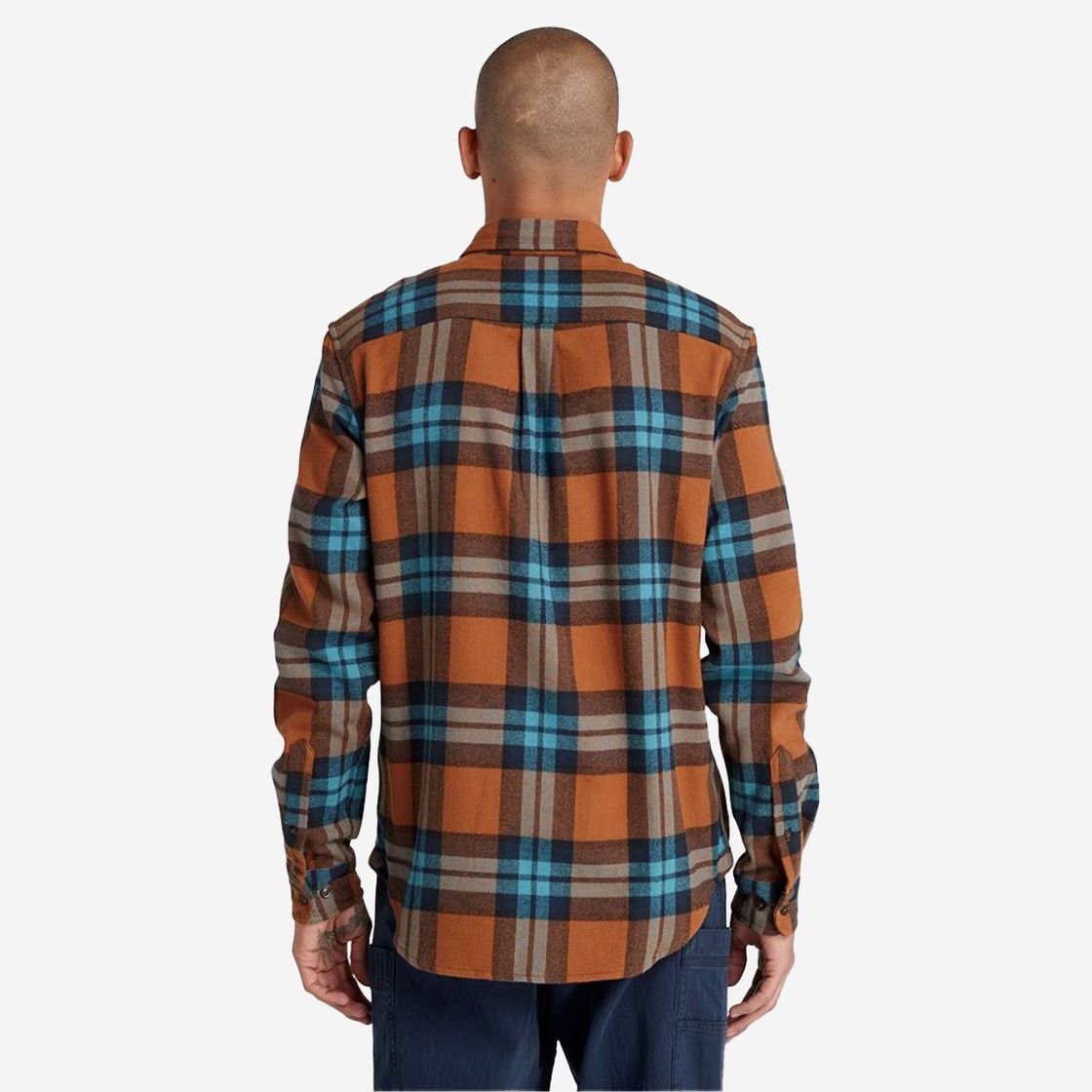 Timberland A6GKH LS Heavy Flannel Plaid A - Bunt/ Cognac/ Blau - Draufsicht