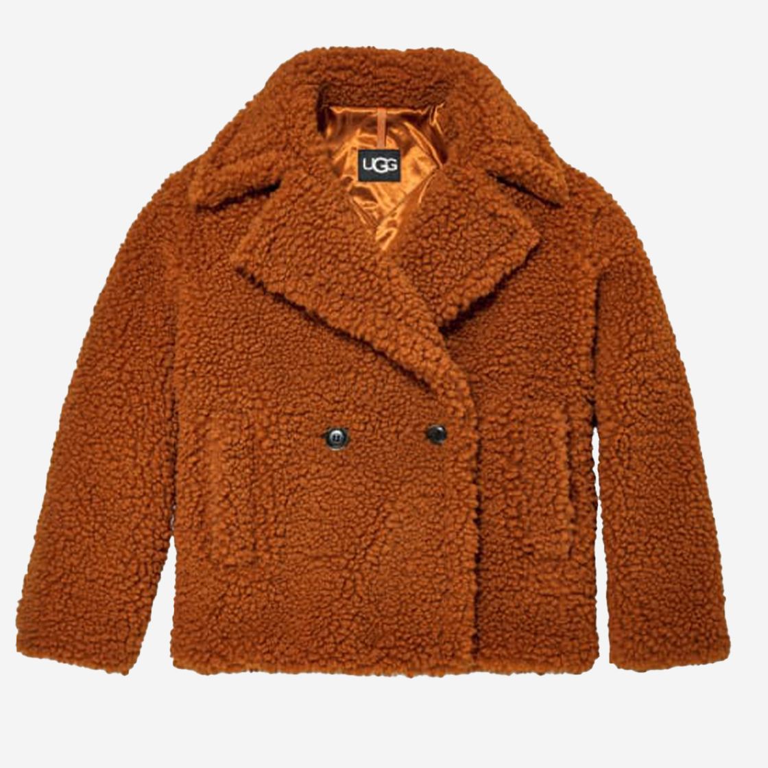 UGG australia GERTRUDE SHORT TEDDY COAT - Braun - Draufsicht