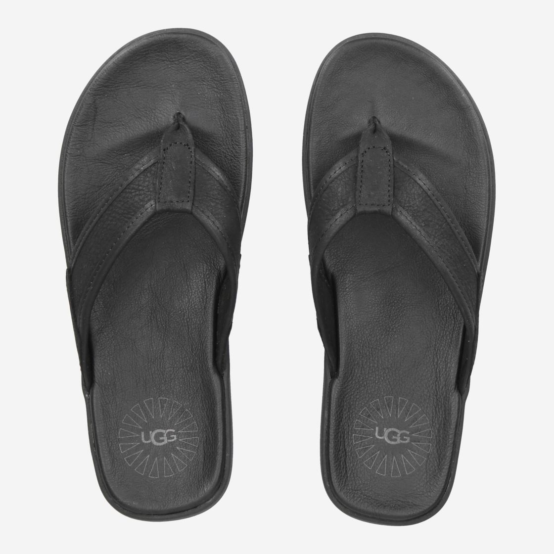 UGG australia SEASIDE FLIP LEATHER - Schwarz - Sohle