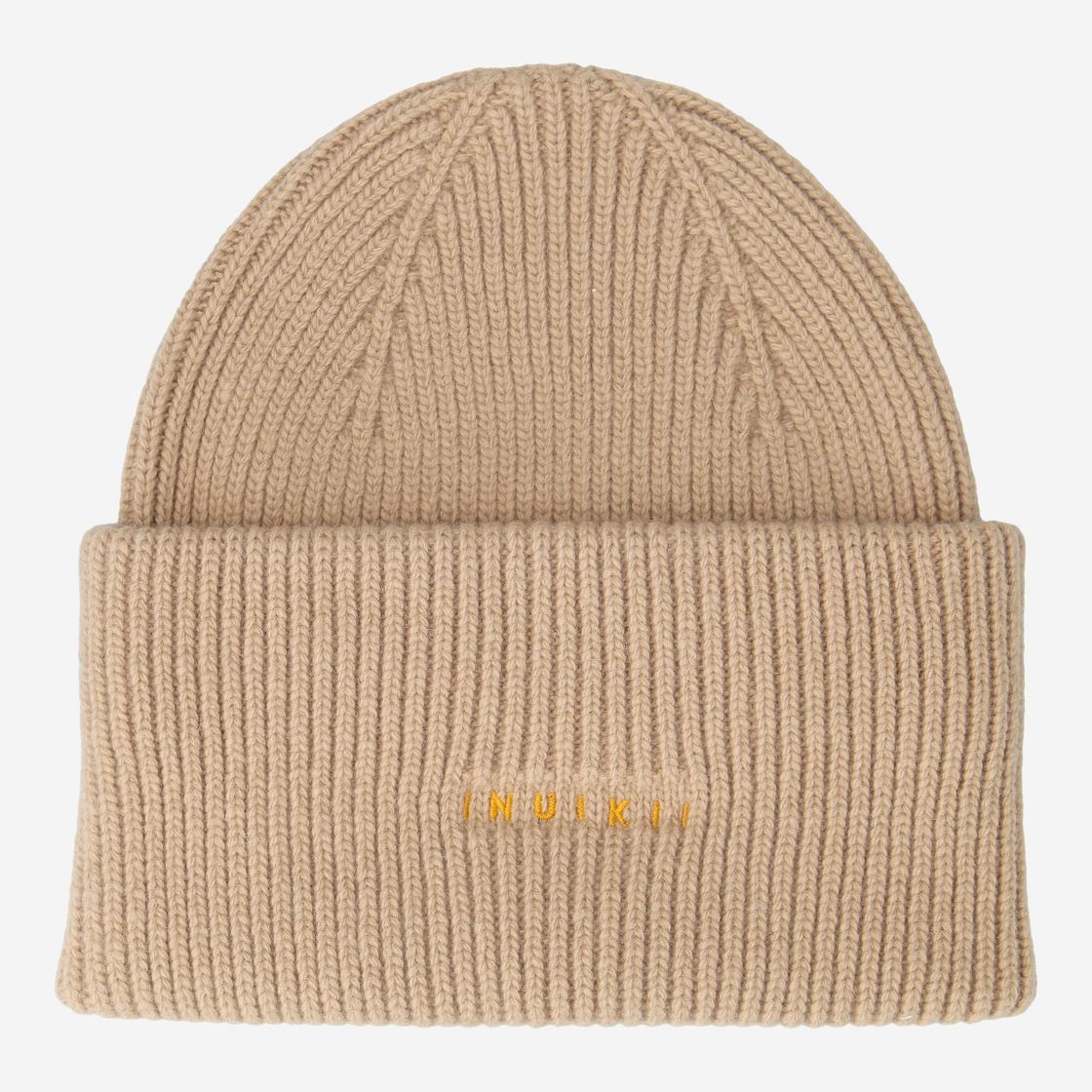 INUIKII RIBBED WOOL BEANIE - Beige - Frontansicht