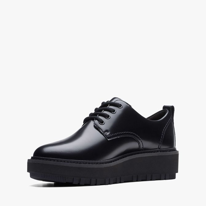 Clarks OriannaW Derby - Schwarz - Frontansicht