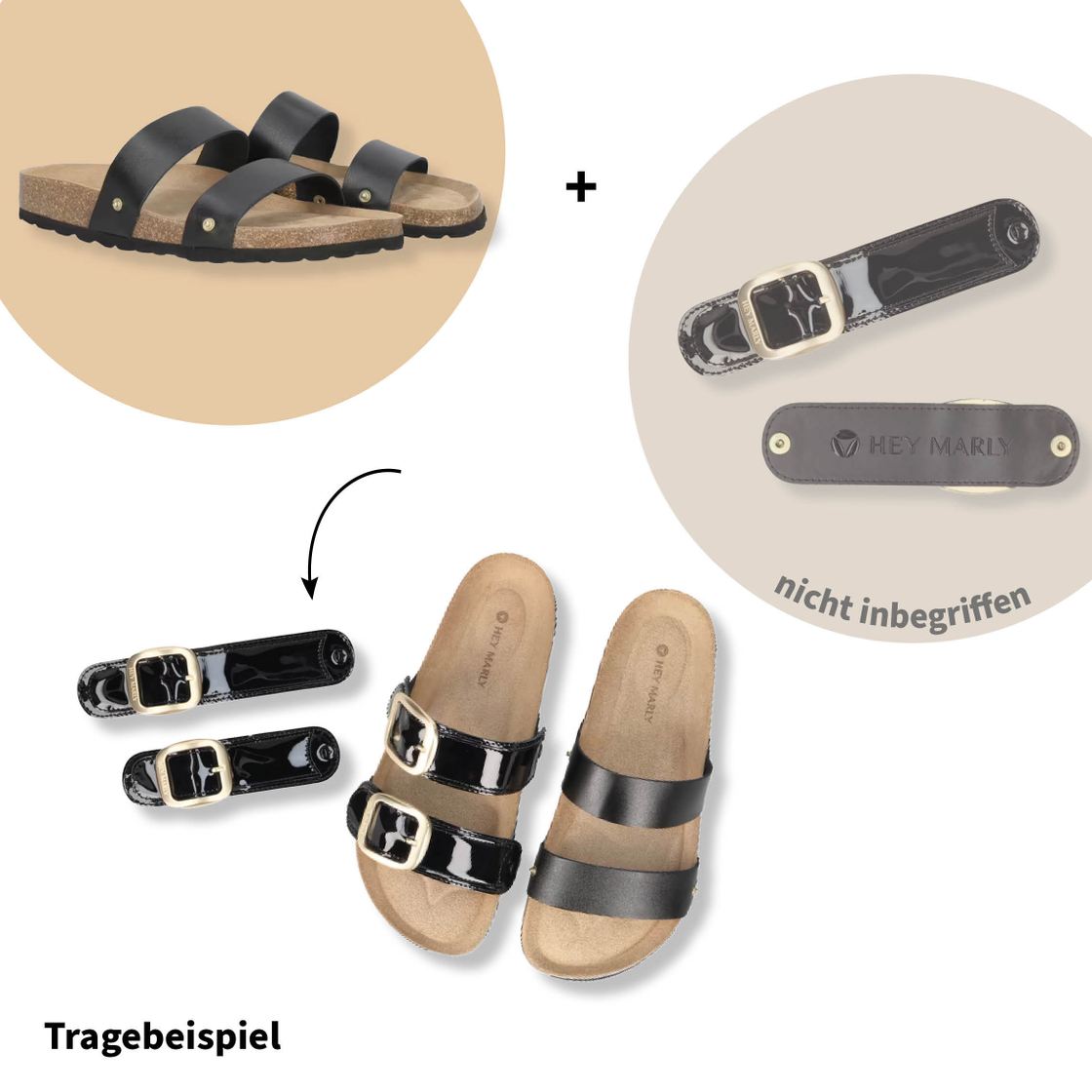 Hey Marley CASUAL CORK - Schwarz - Frontansicht
