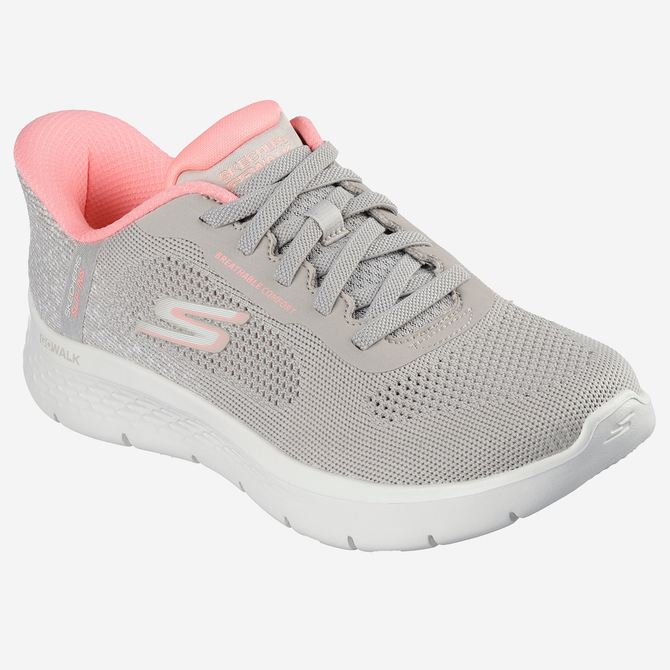 Skechers GO WALK FLEX - Grau/Pink - Frontansicht