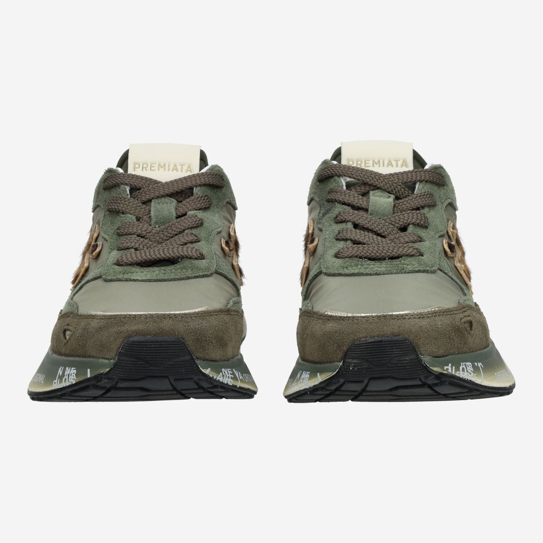 Premiata LAURYN - Grün / Leo-Look - Frontansicht