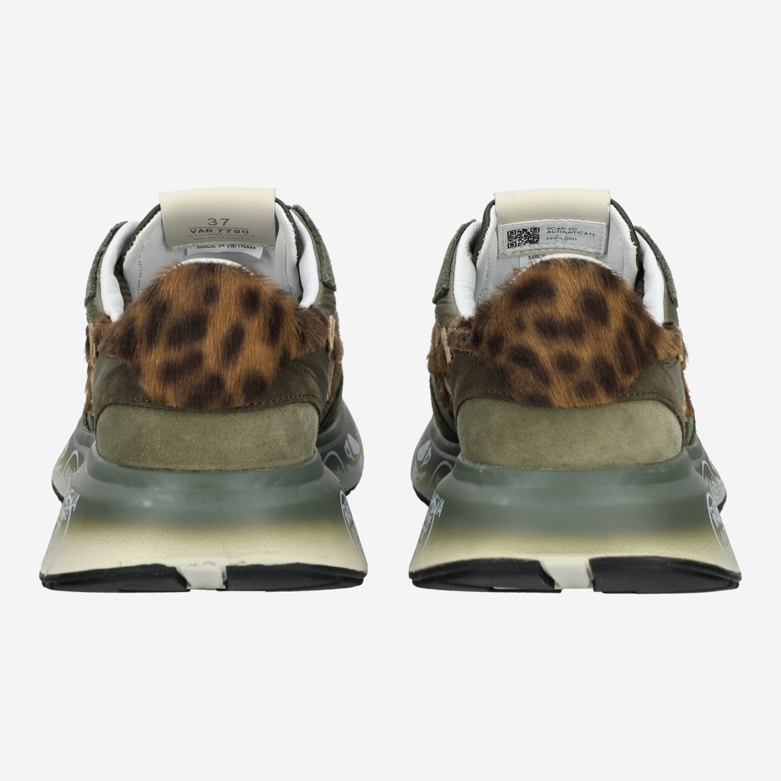 Premiata LAURYN - Grün / Leo-Look - Seitenansicht