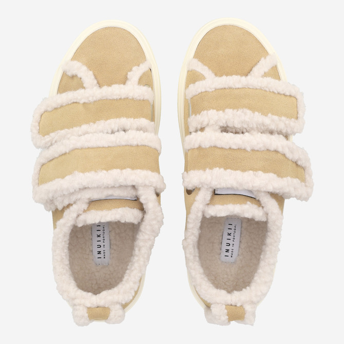 INUIKII SHEARLING LOW VELCRO - Braun - Sohle